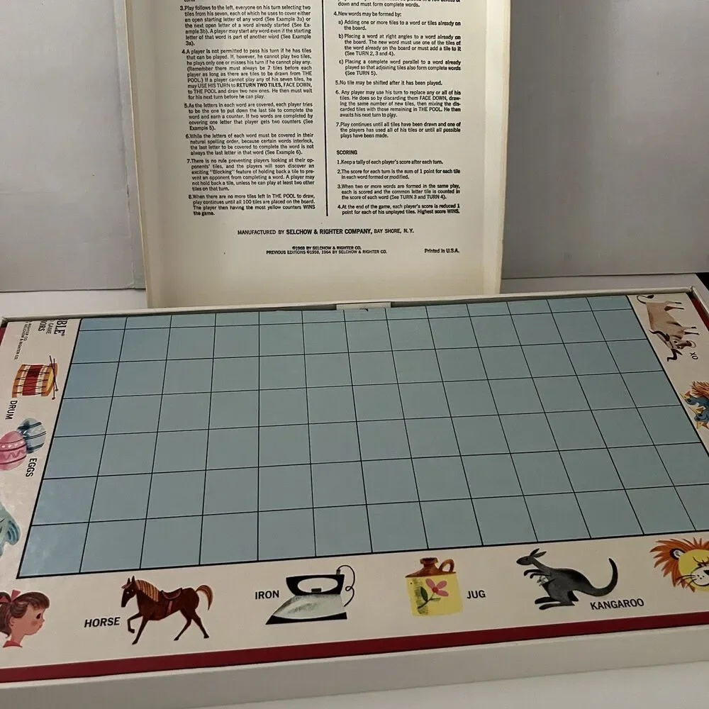 VINTAGE 1968 SCRABBLE FOR JUNIORS BOARD GAME Edition Three Crossword Game